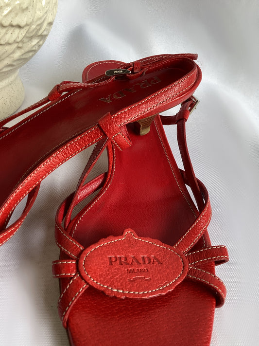 PhoenixLuxe Luxury Consign Hub Prada Red Sandals