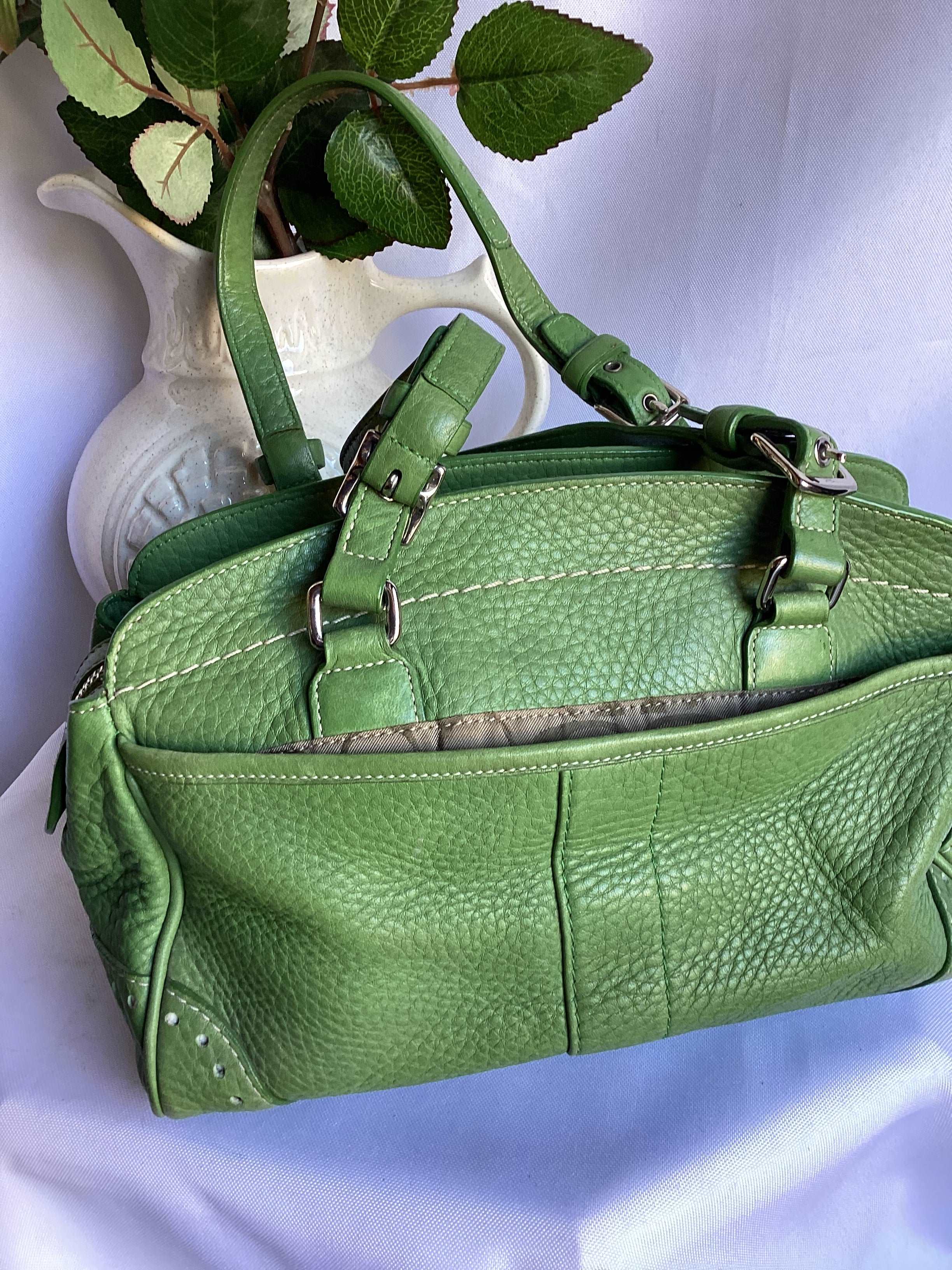 Coach | Bags | Coach Mollie Tote Large Green Leather Purse | Poshmark
