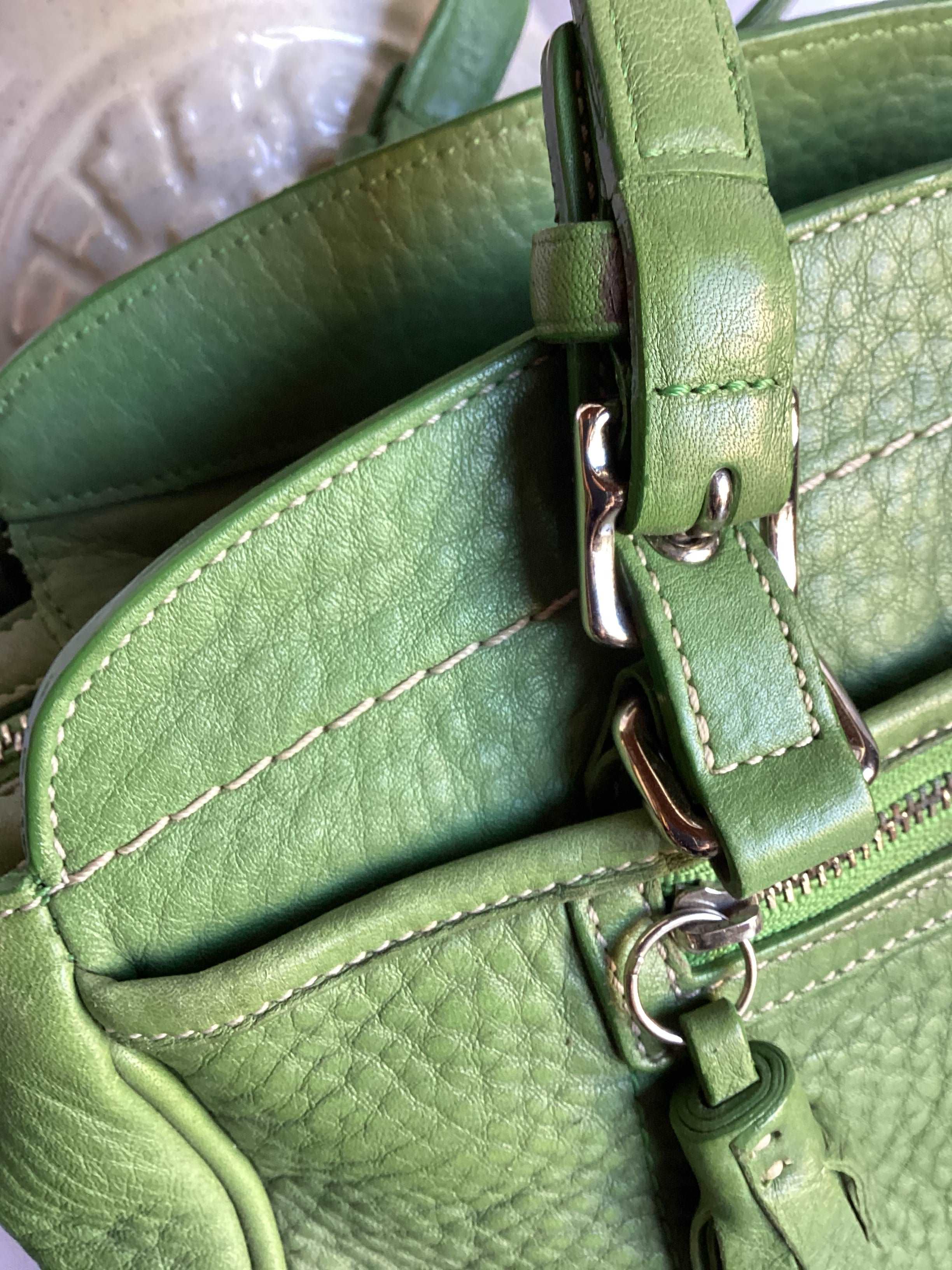 Coach Small Town Bucket Bag Pista Washed Green Leather Purse NWT $359  195031189203 | eBay